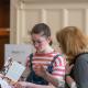 A prospective student and their parent at a Modern Languages Open Day