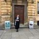Photo of Peps Haydn Taylor in front of the Sheldonian