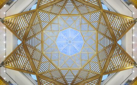 View of the dome in the Great Hall, Stephen A. Schwarzman Centre for the Humanities, University of Oxford.