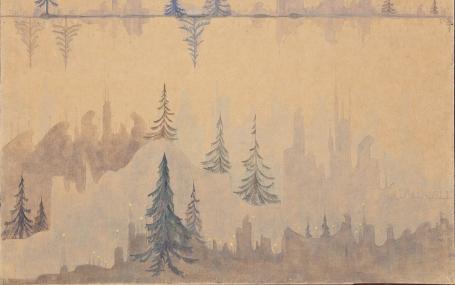 Painting named Fugue by Čiurlionis
