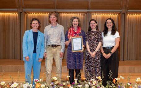 Prof. Irene Tracey, Prof. Charlie Louth, Dr Charlotte Ryland, Dr Elly Walters, and Dr Catriona Parry at the Awards Ceremony. 
