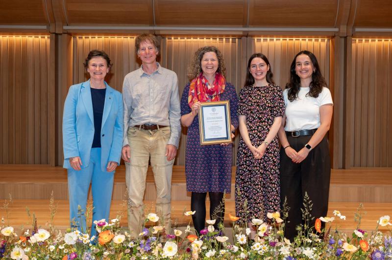 Prof. Irene Tracey, Prof. Charlie Louth, Dr Charlotte Ryland, Dr Elly Walters, and Dr Catriona Parry at the Awards Ceremony. 