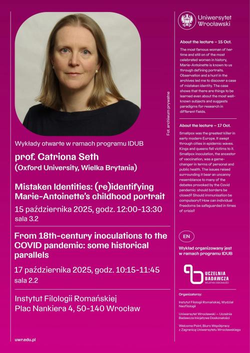 Poster with Catriona Seth's events 