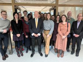 Faculty members with the Chancellor, Lord Hague