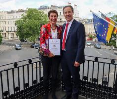 Katrin Kohl and Ambassador Miguel Berger