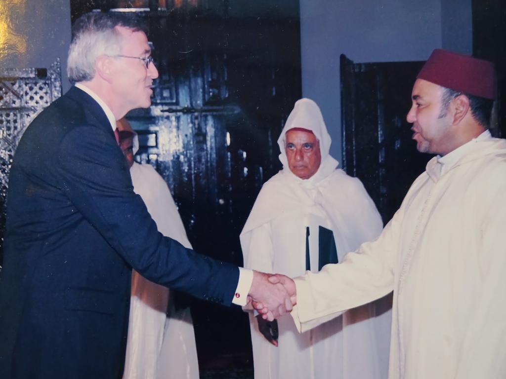 Tim Morris presenting credentials to King Mohammed VI of Morocco, 2008