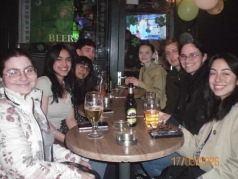 Fellow language assistants celebrating Saint Patrick’s Day in Orléans’ Irish pub.