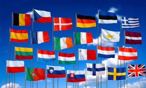 Assorted flags of Europe