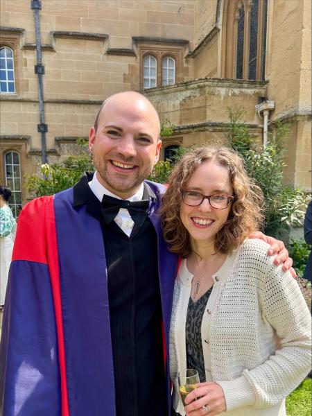 A photo of Dr Jake Robertson with his supervisor Prof&nbsp;Polly&nbsp;Jones