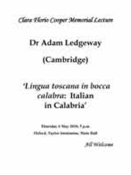 Clara Cooper Lecture 2010 Poster