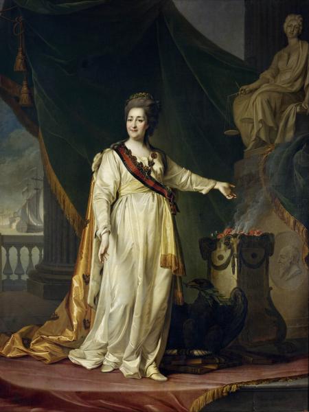 Dmitry Levitsky Portrait Of Catherine Ii The Legislatress In The Temple Of The Goddess Of Justice Google Art Project