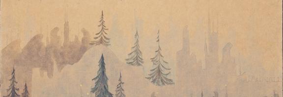 Painting named Fugue by Čiurlionis