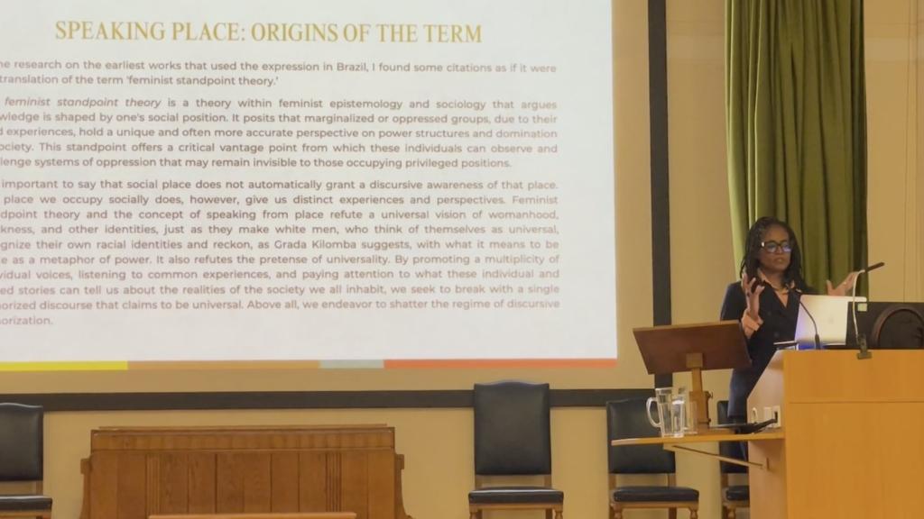 Djamila Ribeiro speaking in Oxford