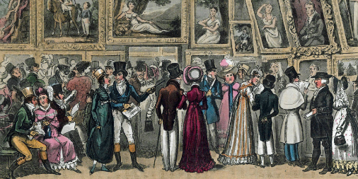 A Shilling Well Laid Out – Tom and Jerry at the Exhibition of Pictures at the Royal Academy, by George and Robert Cruikshank (1821)