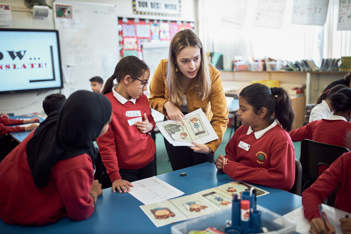 QTE Ambassadors running a workshop at St Christopher's Primary in Temple Cowley, June 2019