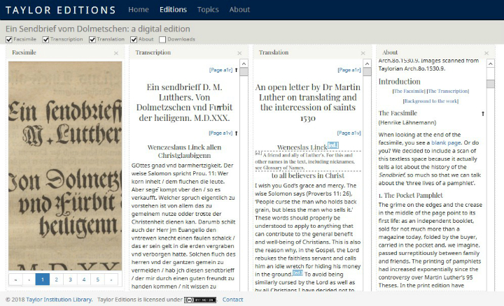 A digitised version of a letter by Martin Luther