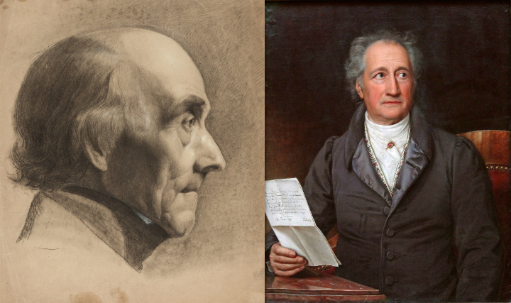 Lavater by Johann Heinrich lips; Goethe by Joseph Karl Stieler